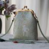 Retro-Tasche mit chinesischer Stickerei und Perlenkette Retro Chinese Embroidery Pearl Chain Bag