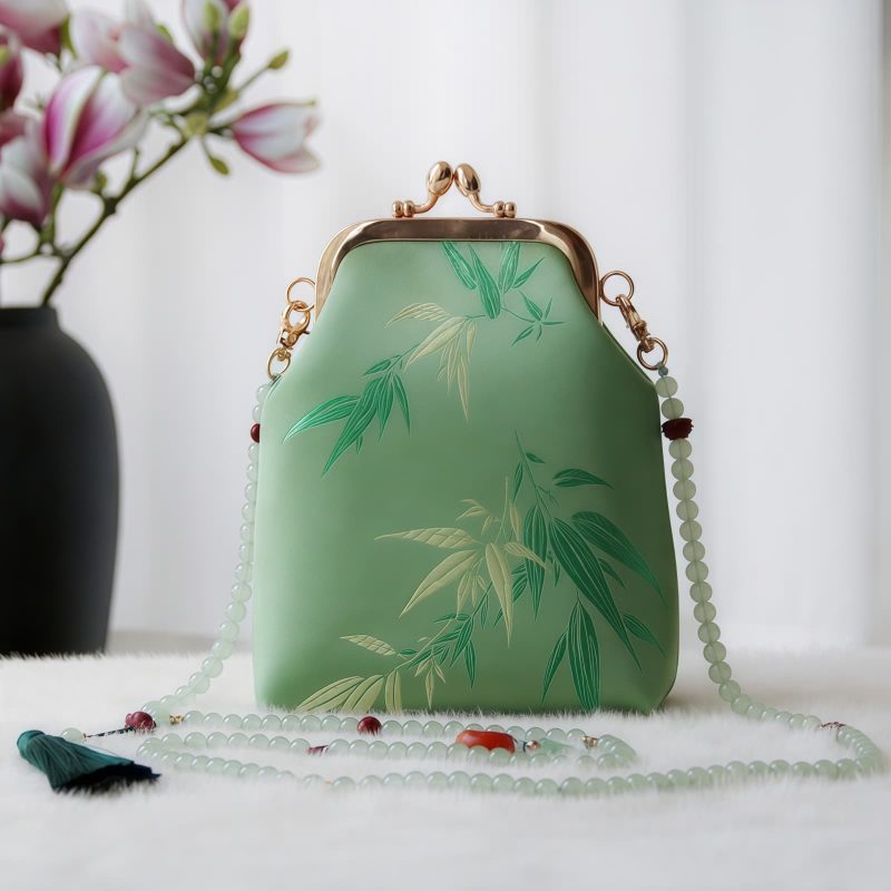 Retro-Tasche mit chinesischer Stickerei und Perlenkette Retro Chinese Embroidery Pearl Chain Bag