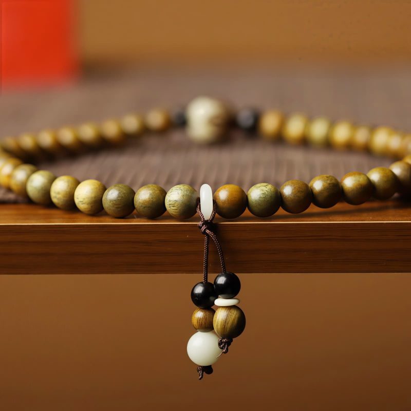 Pulseira Terapêutica de Sândalo Verde e Sementes de Bodhi Sandalwood Bodhi Seed Soothing Meditation Bracelet