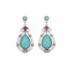 Pendientes Tibetanos de Gota en Turquesa: Esencia Étnica y Carácter Ancestral Tibet Turquoise Waterdrop Dangle Earrings