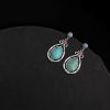 Pendientes Tibetanos de Gota en Turquesa: Esencia Étnica y Carácter Ancestral Tibet Turquoise Waterdrop Dangle Earrings