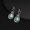 Pendientes Tibetanos de Gota en Turquesa: Esencia Étnica y Carácter Ancestral Tibet Turquoise Waterdrop Dangle Earrings