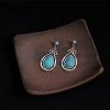 Pendientes Tibetanos de Gota en Turquesa: Esencia Étnica y Carácter Ancestral Tibet Turquoise Waterdrop Dangle Earrings
