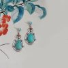 Pendientes Tibetanos de Gota en Turquesa: Esencia Étnica y Carácter Ancestral Tibet Turquoise Waterdrop Dangle Earrings