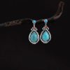 Pendientes Tibetanos de Gota en Turquesa: Esencia Étnica y Carácter Ancestral Tibet Turquoise Waterdrop Dangle Earrings