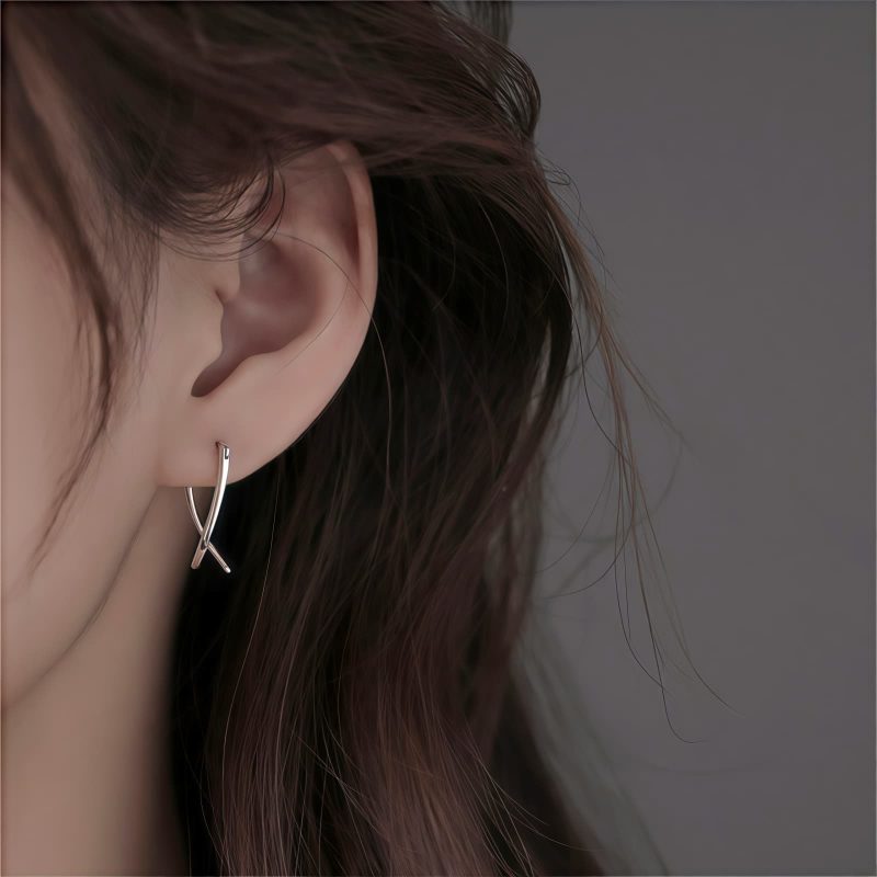 Tibetan Geometric Cross Luck Hoop Earrings Tibetan Geometric Cross Luck Hoop Earrings
