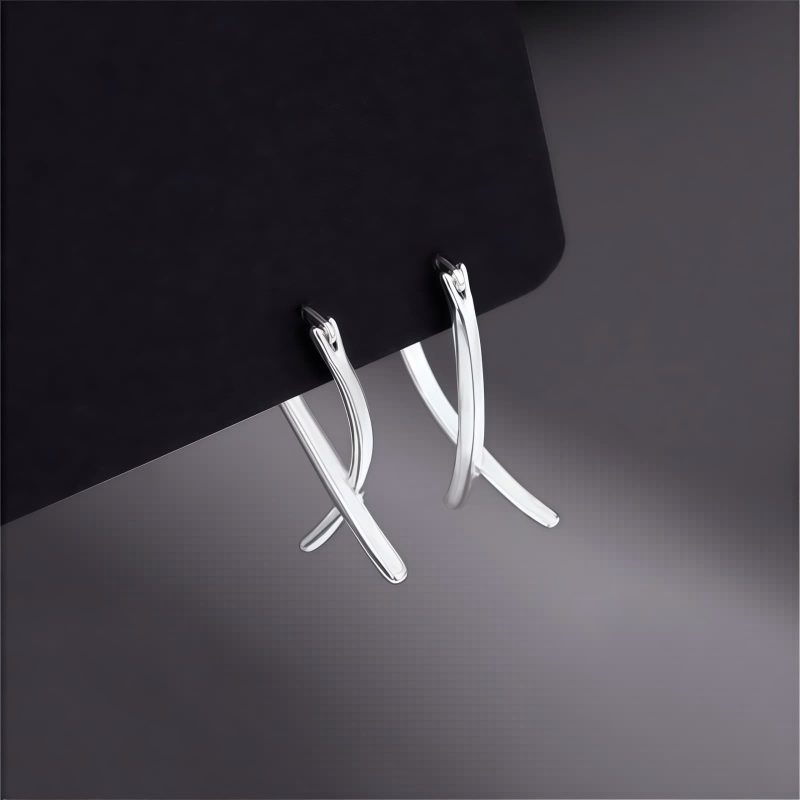 Tibetan Geometric Cross Luck Hoop Earrings Tibetan Geometric Cross Luck Hoop Earrings