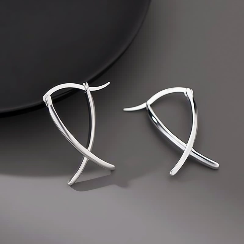 Tibetan Geometric Cross Luck Hoop Earrings Tibetan Geometric Cross Luck Hoop Earrings