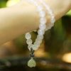 Tibetan White Agate Lotus Protection Bracelet Tibetan White Agate Lotus Protection Bracelet