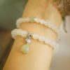 Tibetan White Agate Lotus Protection Bracelet Tibetan White Agate Lotus Protection Bracelet