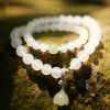 Tibetan White Agate Lotus Protection Bracelet Tibetan White Agate Lotus Protection Bracelet