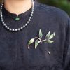 Yangzhou Velvet Mulberry Silk Bamboo Brooch Yangzhou Velvet Mulberry Silk Bamboo Brooch