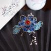 Yangzhou Silk Blue Floral Brooch Yangzhou Silk Blue Floral Brooch