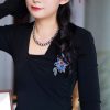 Yangzhou Silk Blue Floral Brooch Yangzhou Silk Blue Floral Brooch