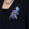Yangzhou Silk Blue Floral Brooch Yangzhou Silk Blue Floral Brooch