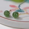 925 Silver Round Cyan Jade Calm Stud Earrings 925 Silver Round Cyan Jade Calm Stud Earrings