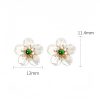 925 Silber Tridacna & Jade Blumen-Ohrstecker 925 Silver Tridacna Jade Flower Earrings