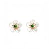 925 Silber Tridacna & Jade Blumen-Ohrstecker 925 Silver Tridacna Jade Flower Earrings