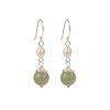 Brincos de Prata 925 com Jade e Pérola: Sabedoria e Elegância 925 Silver Jade Pearl Wisdom Earrings