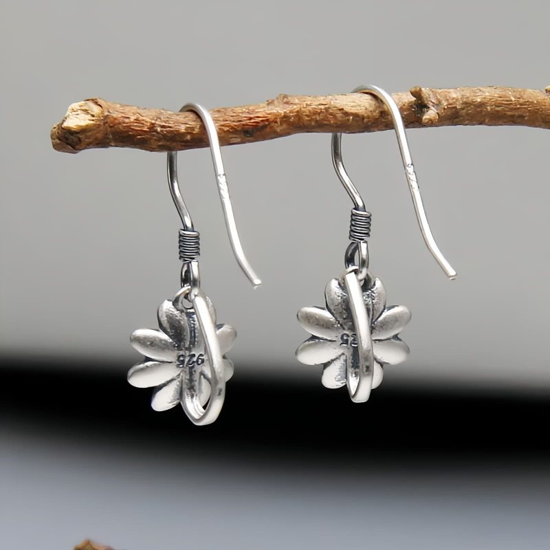 925 Silver Lotus Flower Earrings 925 Silver Lotus Flower Earrings