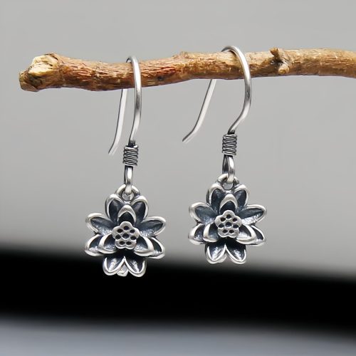 Ohrringe Lotosblüte aus 925 Sterling Silber