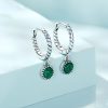 925 Silver Round Malachite Anti-Anxiety Earrings 925 Silver Round Malachite Anti-Anxiety Earrings