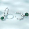 925 Silver Round Malachite Anti-Anxiety Earrings 925 Silver Round Malachite Anti-Anxiety Earrings