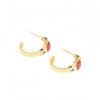 Pendientes Loto de Ágata Roja en Plata 925 925 Silver Red Agate Lotus Earrings