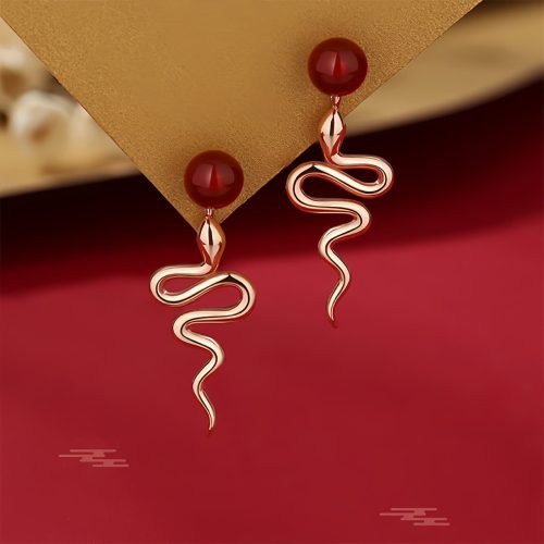 925 Silver Year of the Snake Blessing Earrings