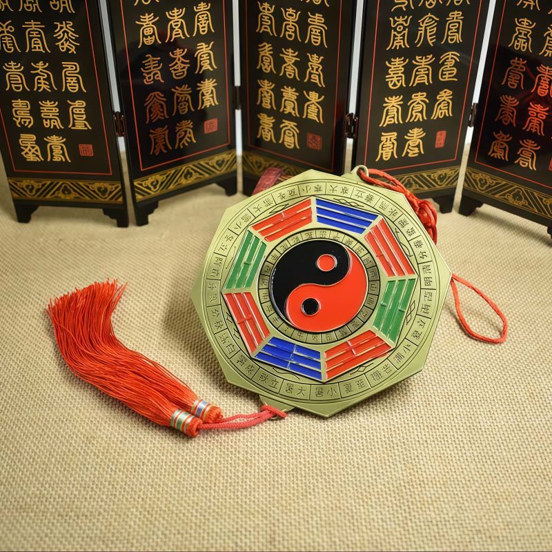 Alloy Bagua Map with Five-Emperor Coins Alloy Bagua Map with Five-Emperor Coins