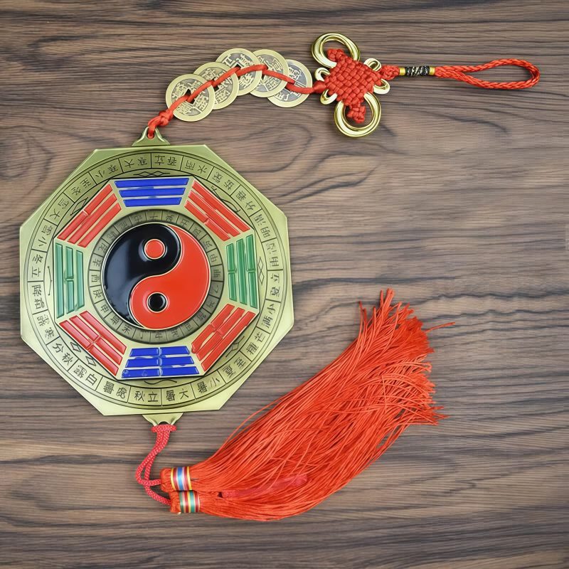 Alloy Bagua Map with Five-Emperor Coins Alloy Bagua Map with Five-Emperor Coins