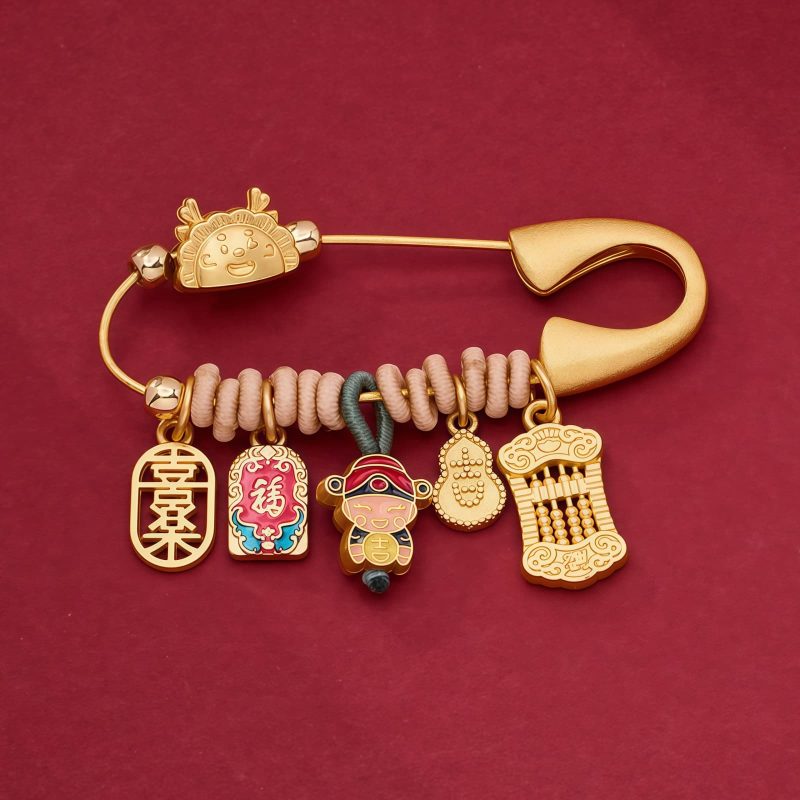 Brass Dragon Fu Fortune Brooch Brass Dragon Fu Fortune Brooch