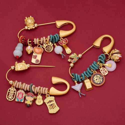 Brass Dragon Fu Fortune Brooch Brass Dragon Fu Fortune Brooch