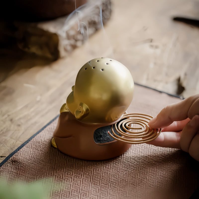 Clay Tibetan Laughing Buddha Incense Burner Clay Tibetan Laughing Buddha Incense Burner