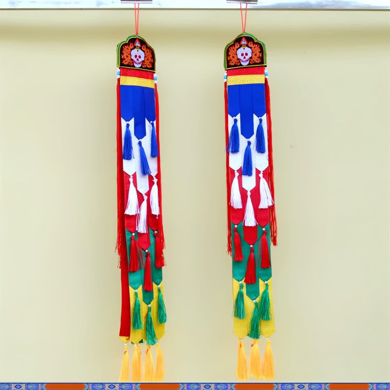 Colorful Lotus Wall Art with Auspicious Symbols Colorful Lotus Wall Art with Auspicious Symbols