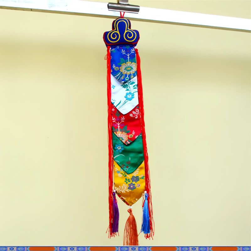 Colorful Lotus Wall Art with Auspicious Symbols Colorful Lotus Wall Art with Auspicious Symbols