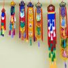 Colorful Lotus Wall Art with Auspicious Symbols Colorful Lotus Wall Art with Auspicious Symbols