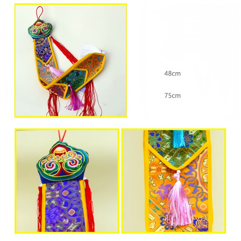 Colorful Lotus Wall Art with Auspicious Symbols Colorful Lotus Wall Art with Auspicious Symbols