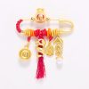 Brosche „Jahr der Schlange“ aus Kupfer mit Glücksbeutel Copper Year of the Snake Brooch with Lucky Fortune Bag