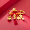 Brosche „Jahr der Schlange“ aus Kupfer mit Glücksbeutel Copper Year of the Snake Brooch with Lucky Fortune Bag