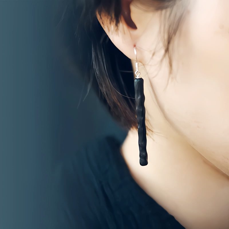 Ebony & Silver Balance Peace Earrings Ebony & Silver Balance Peace Earrings