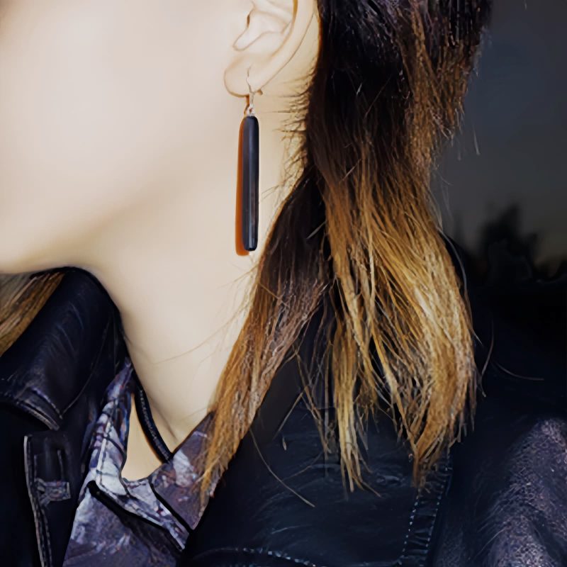 Ebony & Silver Balance Peace Earrings Ebony & Silver Balance Peace Earrings