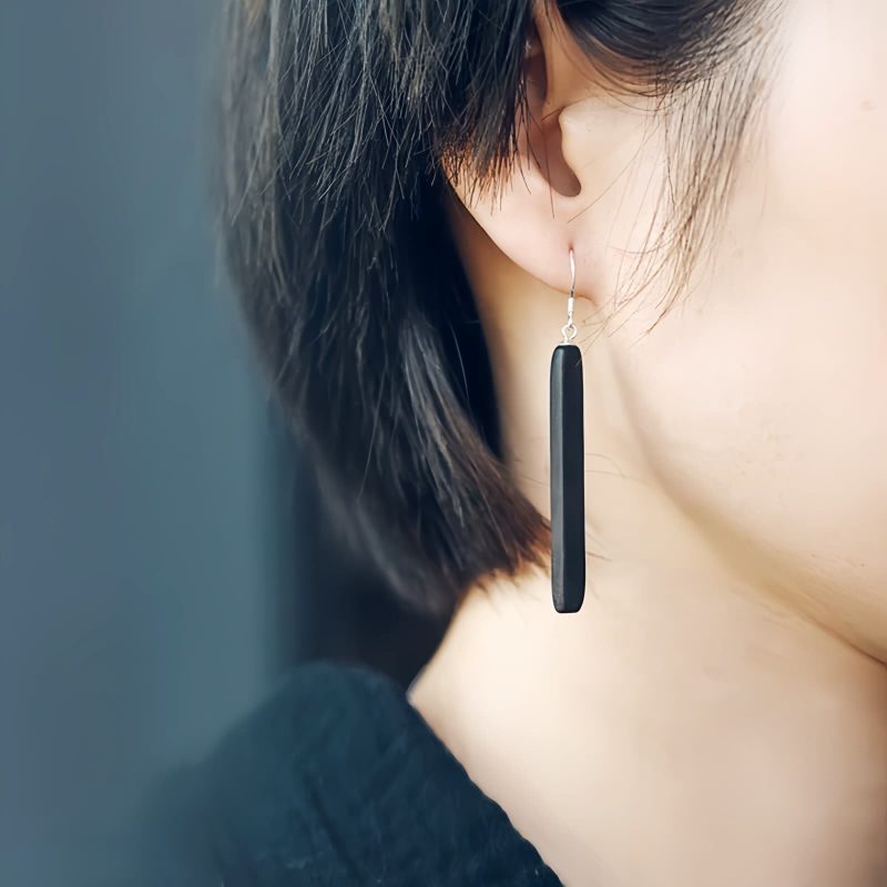Ebony & Silver Balance Peace Earrings Ebony & Silver Balance Peace Earrings