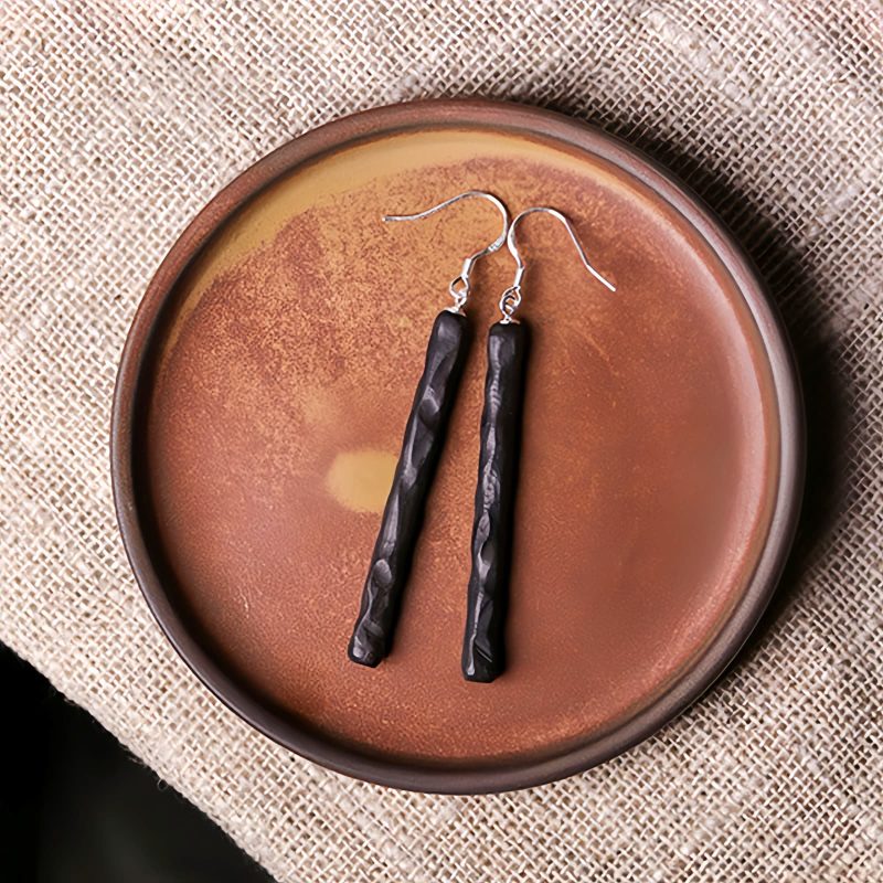 Ebony & Silver Balance Peace Earrings Ebony & Silver Balance Peace Earrings