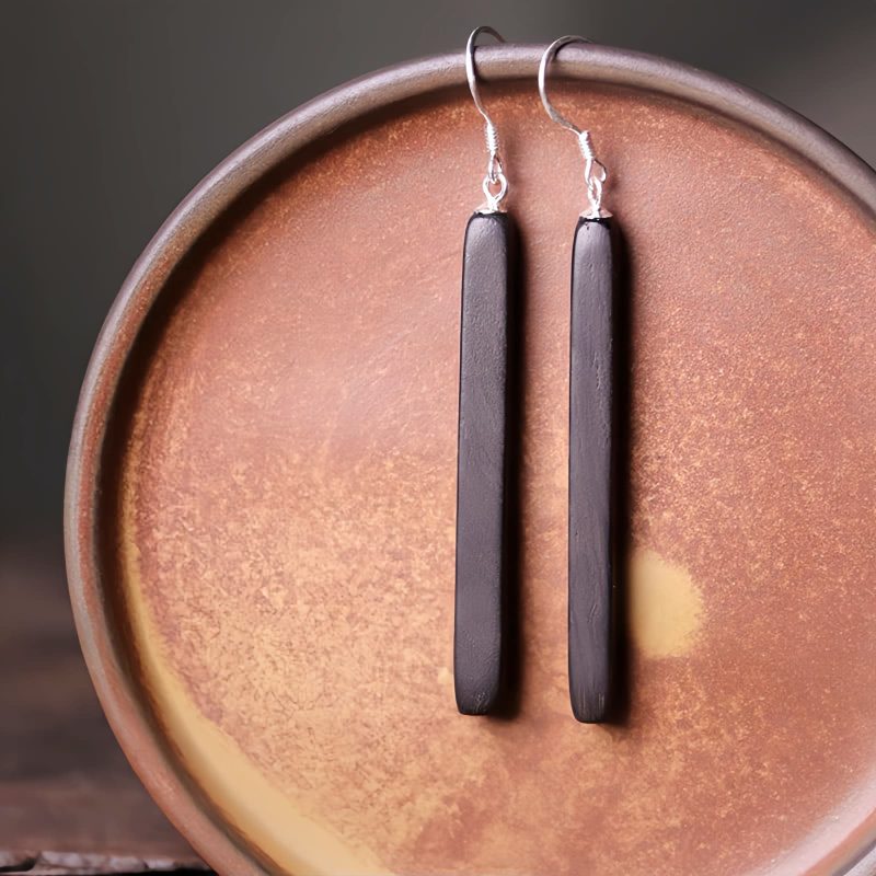 Ebony & Silver Balance Peace Earrings Ebony & Silver Balance Peace Earrings