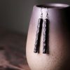 Ebony & Silver Balance Peace Earrings Ebony & Silver Balance Peace Earrings