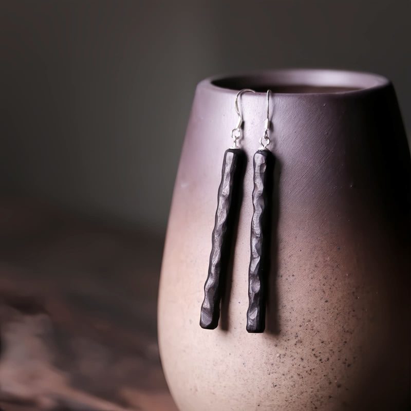 Ebony & Silver Balance Peace Earrings Ebony & Silver Balance Peace Earrings