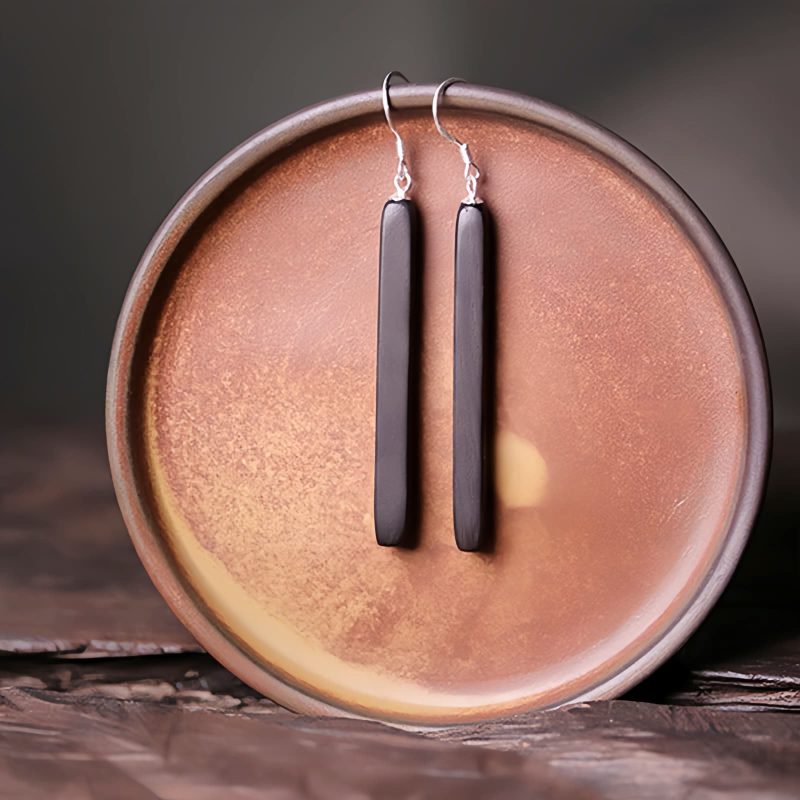 Ebony & Silver Balance Peace Earrings Ebony & Silver Balance Peace Earrings