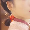 Handmade Velvet Flower Feather Earrings Handmade Velvet Flower Feather Earrings