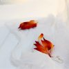 Handmade Velvet Flower Feather Earrings Handmade Velvet Flower Feather Earrings